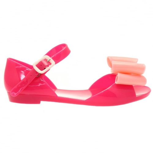 Girls Fuchsia Frappe Bow Sandals (29-32) 44535 by Lelli Kelly from Hurleys