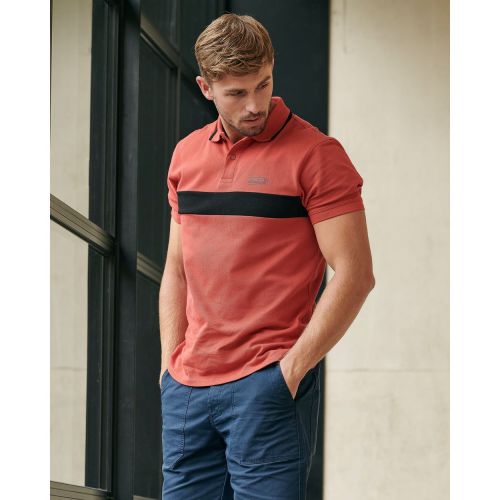 Mens Root Red Box Stripe S/s Polo Shirt 88487 by Barbour International from Hurleys