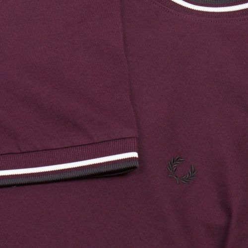 Mens Mahogany Twin Tipped S/s T Shirt 32008 by Fred Perry from Hurleys