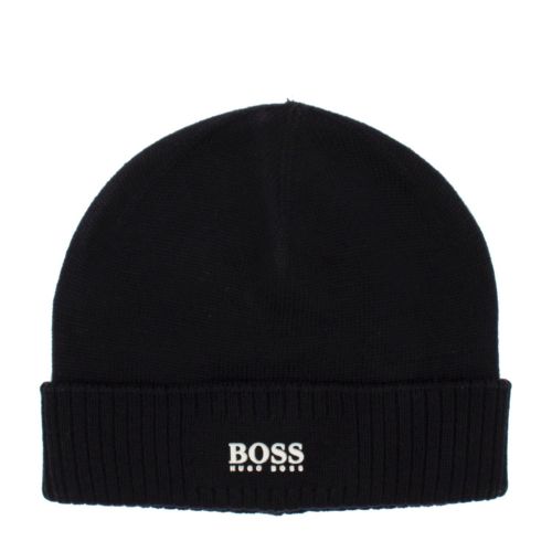 Toddler Navy Branded Tab Knitted Hat 76075 by BOSS from Hurleys