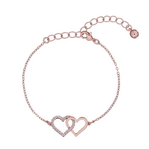 Womens Rose Gold/Crystal Larsae Linked Hearts Bracelet 82815 by Ted Baker from Hurleys