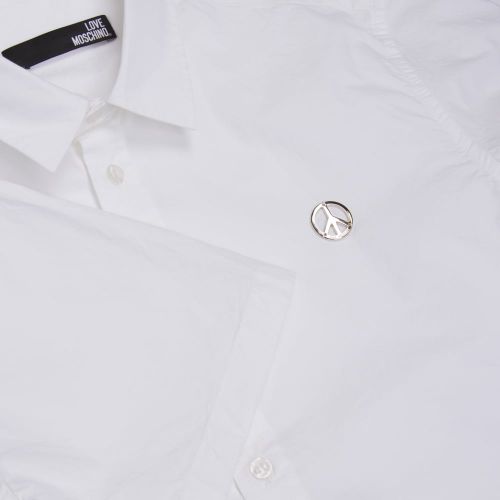 Mens Optical White Logo Badge Regular S/s Shirt 21461 by Love Moschino from Hurleys