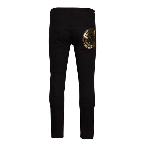 Mens Black Round Logo Skinny Fit Jeans 90388 by Versace Jeans Couture from Hurleys