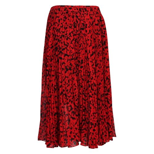 Womens Scarlet/Black Lavish Leaf Pleated Skirt 50472 by Michael Kors from Hurleys