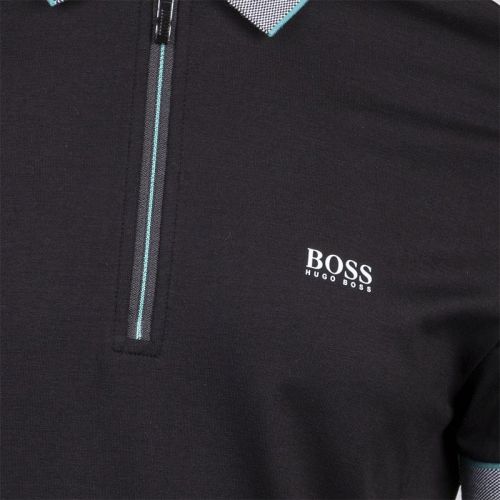 Athleisure Mens Black Philix Zip Collar S/s Polo Shirt 99673 by BOSS from Hurleys