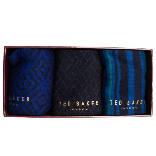 Mens Assorted Apply 3 Pack Socks Gift Set 63444 by Ted Baker from Hurleys