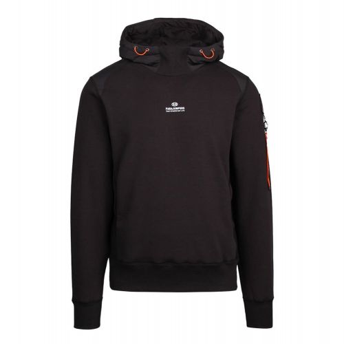 Mens Black Electra Hooded Sweat Top 93862 by Parajumpers from Hurleys