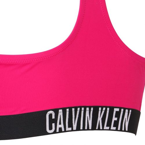 Womens Royal Pink Curve Logo Bralette Bikini Top 105259 by Calvin Klein from Hurleys