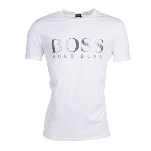 Mens White Logo Beach S/s Tee Shirt 9992 by BOSS from Hurleys