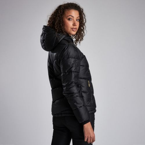 Womens Black Brace Hooded Quilted Jacket 46601 by Barbour International from Hurleys