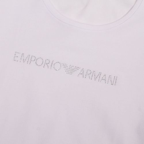 Womens White Diamante S/s T Shirt 78937 by Emporio Armani Bodywear from Hurleys