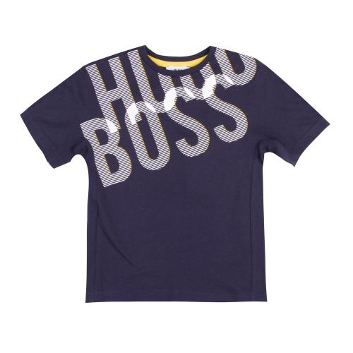 Boys Navy Large Logo S/s T Shirt 28381 by BOSS from Hurleys