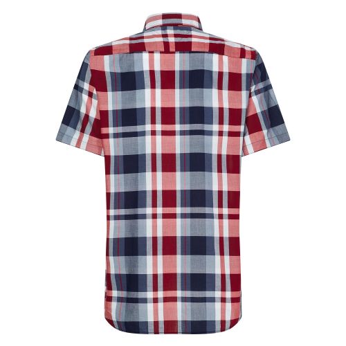 Mens Navy/Red Madras Check S/s Shirt 58046 by Tommy Hilfiger from Hurleys
