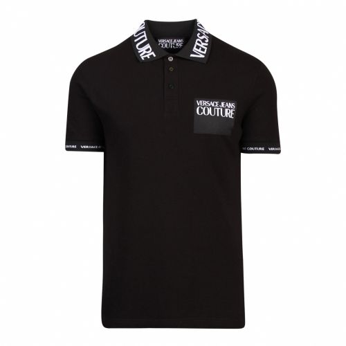 Mens Black Logo Trim Slim Fit S/s Polo Shirt 46742 by Versace Jeans Couture from Hurleys