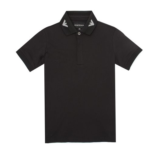 Boys Black Logo Collar S/s Polo Shirt 38015 by Emporio Armani from Hurleys