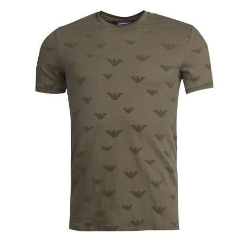 Mens Khaki Flock Eagle S/s T Shirt 29126 by Emporio Armani from Hurleys