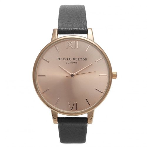 Womens Black & Rose Gold Big Dial Watch 27319 by Olivia Burton from Hurleys