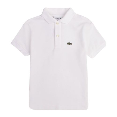 Boys White Classic Pique S/s Polo Shirt 87455 by Lacoste from Hurleys
