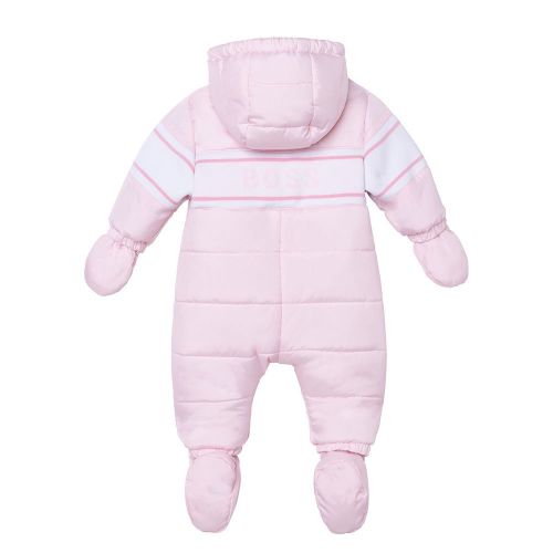 Baby Pale Pink Branded Snowsuit 93294 by BOSS from Hurleys