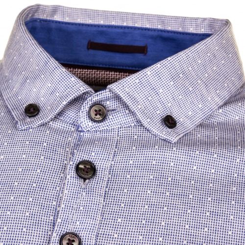 Mens Light Blue Tomaso Jacquard Spot S/s Polo Shirt 61412 by Ted Baker from Hurleys