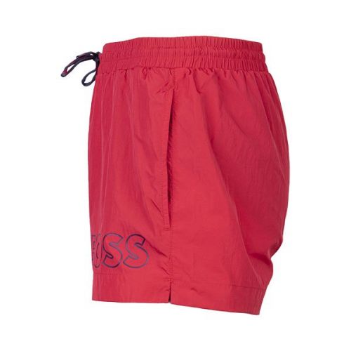 Mens Bright Red Logo Mooneye Swim Shorts 109708 by BOSS from Hurleys