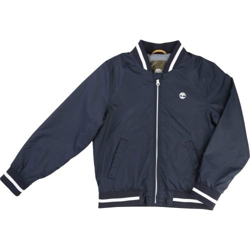 Boys Navy Branded Bomber Jacket 39594 by Timberland from Hurleys