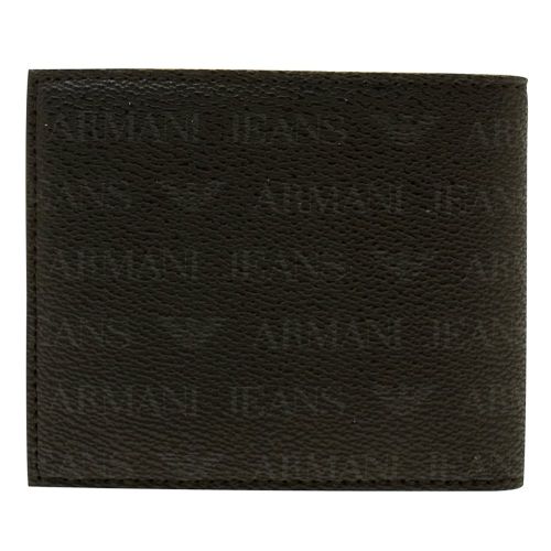 Mens Black Multi Logo Bifold Wallet 11140 by Armani Jeans from Hurleys