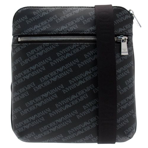 Mens Black Multi Logo Crossbody Bag 22393 by Emporio Armani from Hurleys