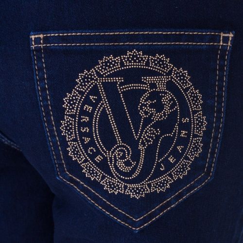 Womens Blue Wash Flower Logo Pocket Skinny Fit Jeans 68035 by Versace Jeans from Hurleys