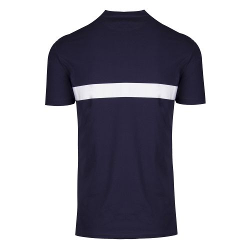 Mens Navy Logo Stripe Slim Fit Beach S/s T Shirt 37728 by BOSS from Hurleys
