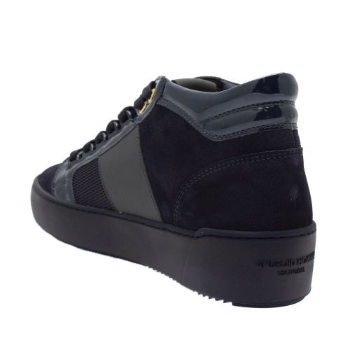 Mens Navy Patent Suede Propulsion Mid Geo Trainers 79572 by Android Homme from Hurleys