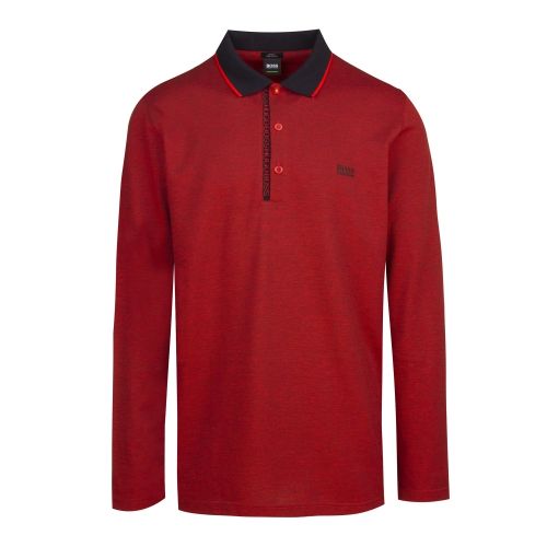Athleisure Mens Red Pleesy 4 Slim Fit L/s Polo Shirt 44677 by BOSS from Hurleys