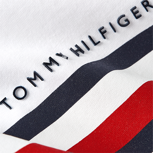 Mens White Split Chest Stripe S/s T Shirt 89929 by Tommy Hilfiger from Hurleys