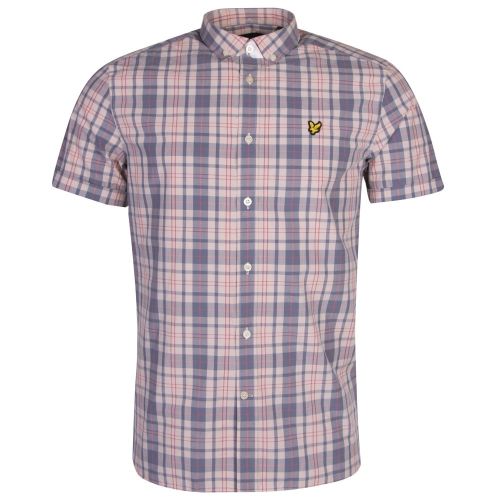 Mens Dusty Pink Check S/s Shirt 24207 by Lyle & Scott from Hurleys