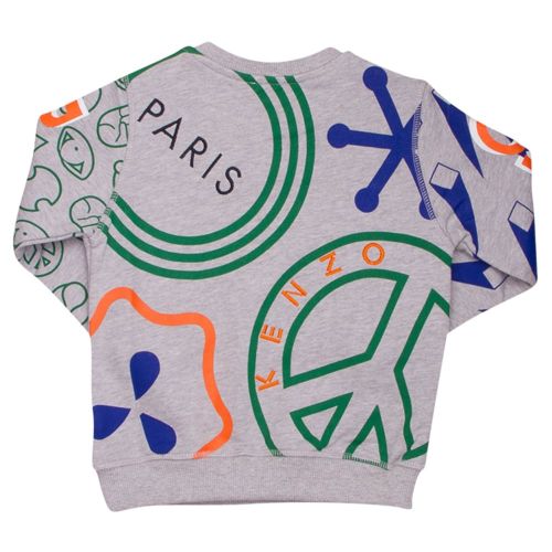 Boys Marled Grey Carl Sweat Top 11788 by Kenzo from Hurleys