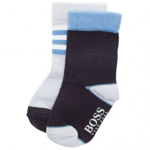 Baby Pale Blue 2 Pack Socks 13139 by BOSS from Hurleys