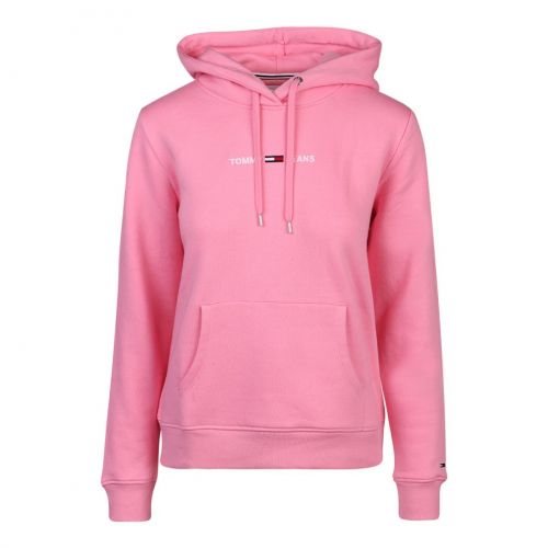 Womens The Fresh Pink Linear Logo Hoodie 103345 by Tommy Jeans from Hurleys