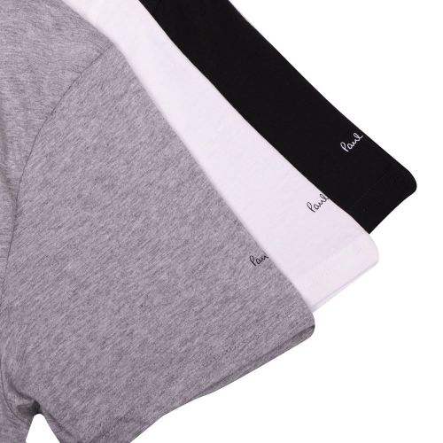 Mens Black/White/Grey Lounge 3 Pack S/s T Shirt