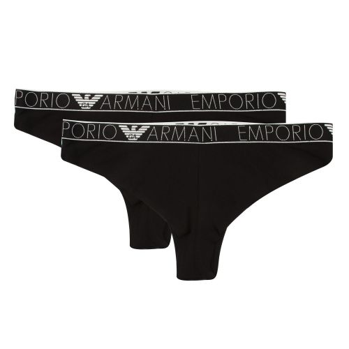 Womens Black Branded 2 Pack Briefs 78850 by Emporio Armani Bodywear from Hurleys