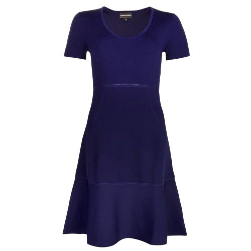 Womens Navy Knitted Skater Dress 19876 by Emporio Armani from Hurleys