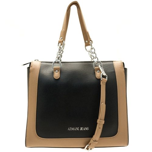 Womens Black & Warm Sand Colour Block Shopper Bag 59047 by Armani Jeans from Hurleys