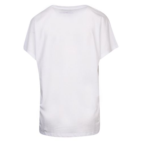 Womens White Painted Eagle S/s T Shirt 48006 by Emporio Armani from Hurleys