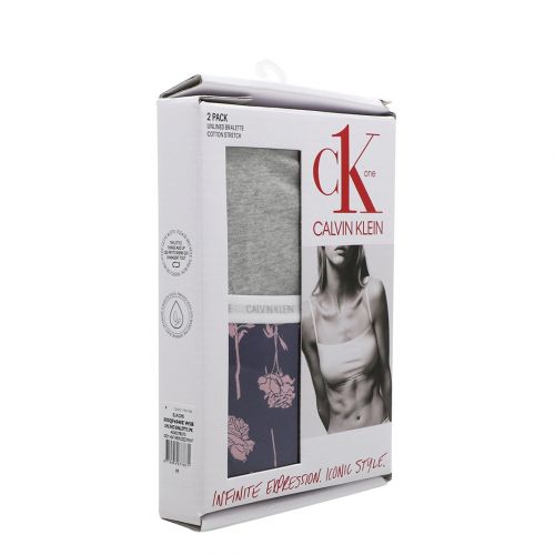 Calvin Klein Bralette Womens Grey/Roses 2 Pack Unlined