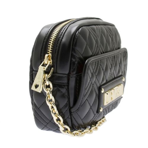 Womens Black Diamond Quilted Camera Bag 53225 by Love Moschino from Hurleys