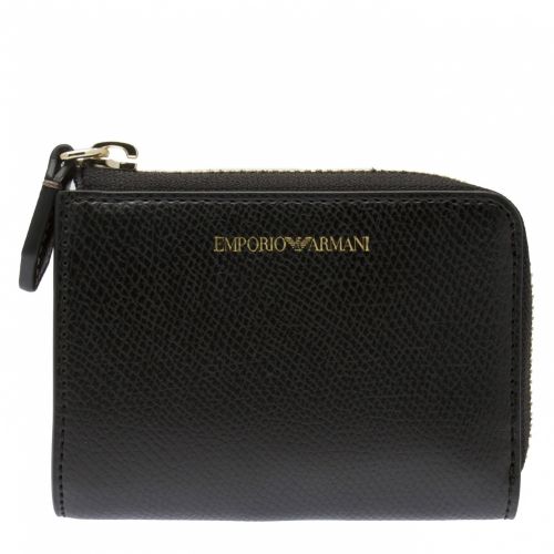 Womens Black Branded Small Zip Around Purse 37187 by Emporio Armani from Hurleys
