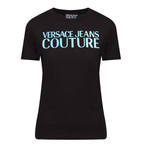 Womens Black Iridescent Logo S/s T Shirt 49060 by Versace Jeans Couture from Hurleys