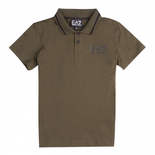 Boys Khaki Tipped Logo S/s Polo Shirt 30704 by EA7 Kids from Hurleys