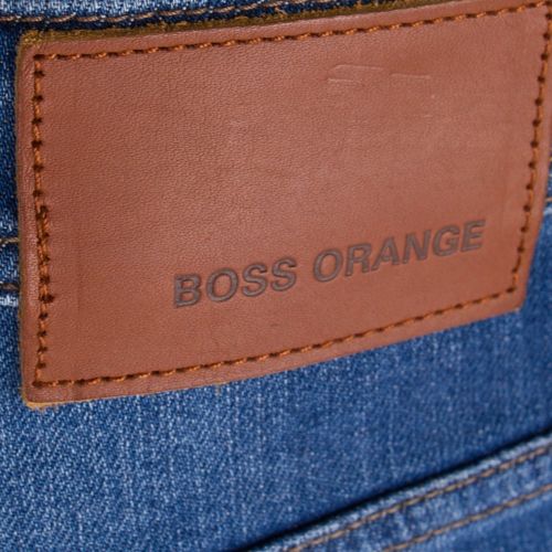 Mens Bright Blue Orange 90 Tapered Fit Jeans 6359 by BOSS from Hurleys