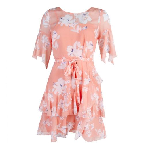 Womens Peach Blossom Alba Tie Waist Ruffle Dress 25620 by French Connection from Hurleys