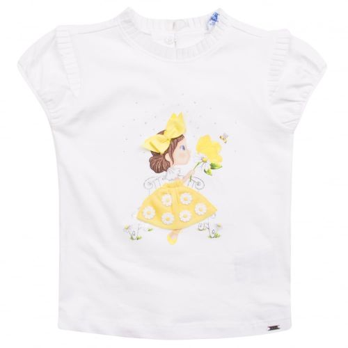 Girls White & Yellow Doll & Daisy S/s T Shirt 22565 by Mayoral from Hurleys